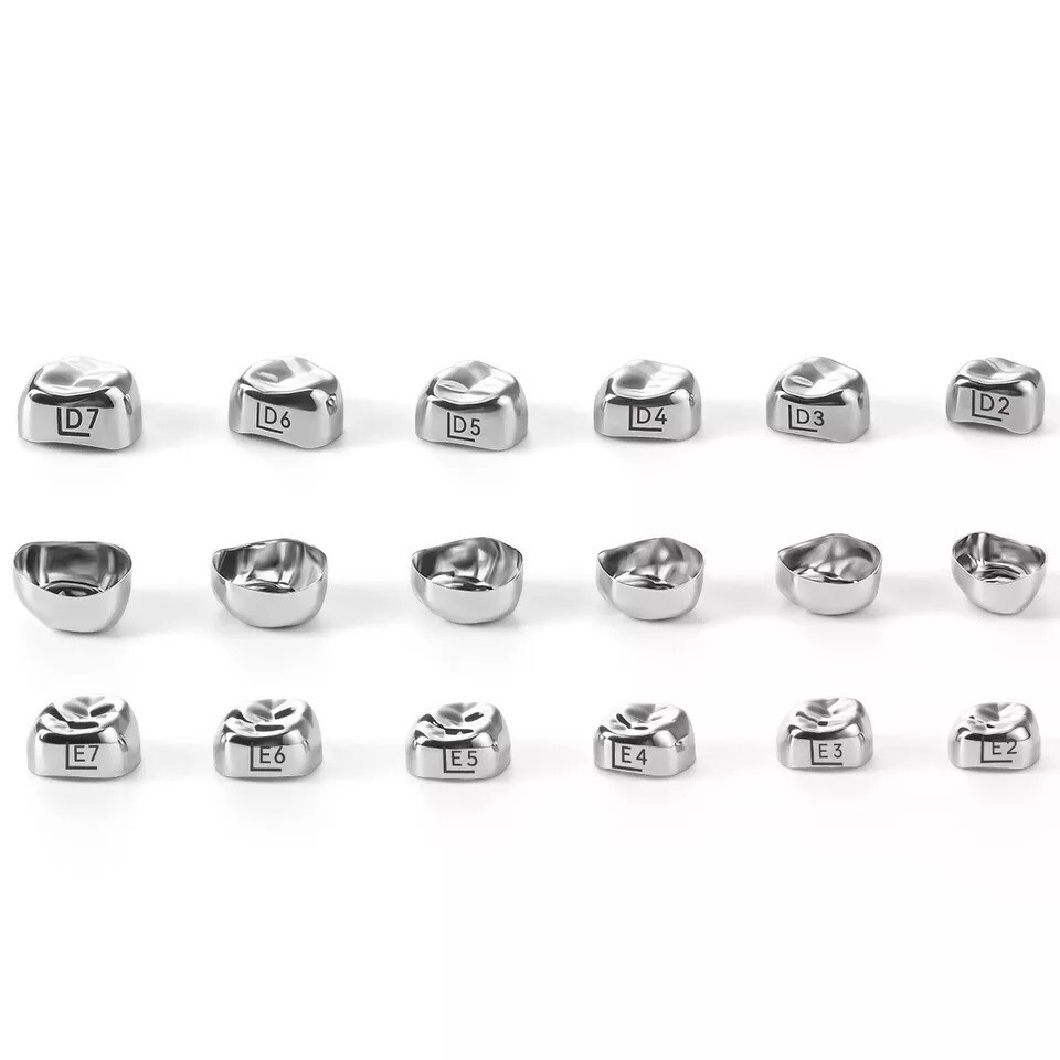 48 ASSORTED PRIMARY MOLAR STAINLESS STEEL CROWNS - COMPLETE KIT
