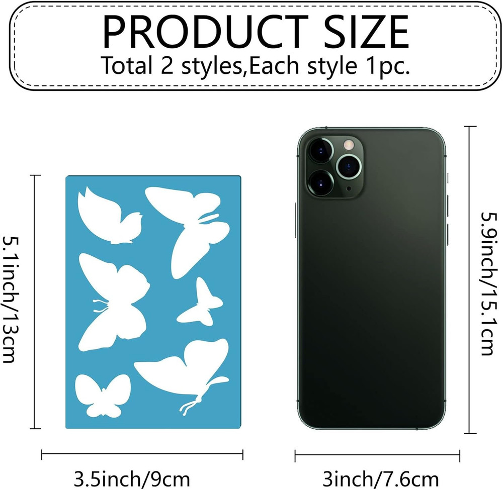 2 Styles Jewelry Shape Template Reusable Earrings Making Plastic Butterfly Cutou