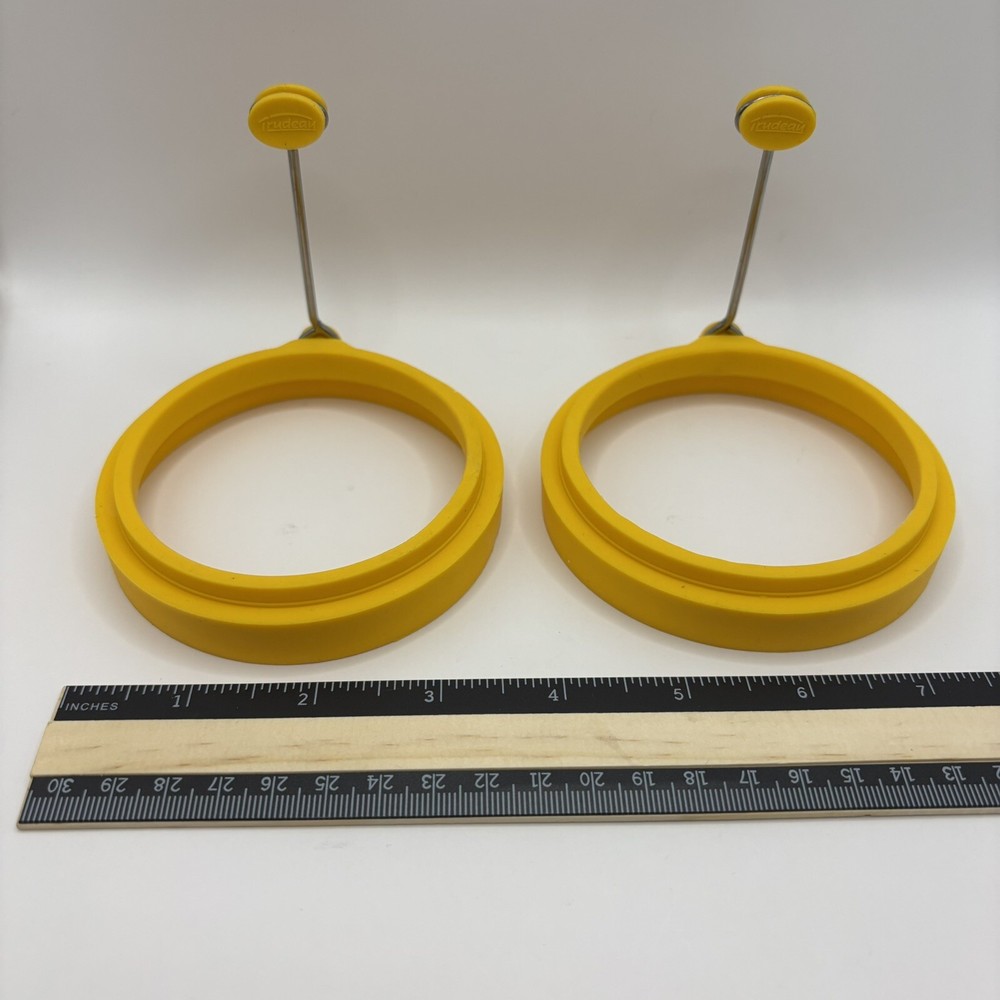 Trudeau Reversible Silicone Egg Ring - Yellow / Set of 2