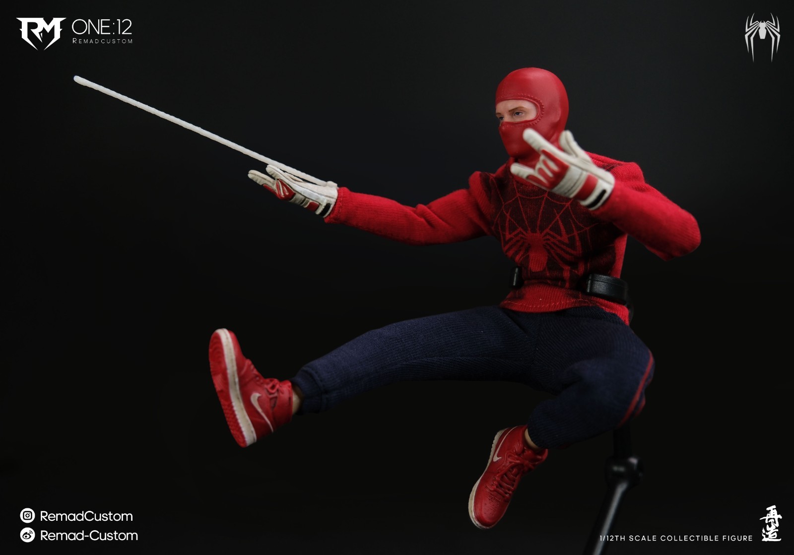 Remad Custom RM-008 Spider Human Wrestler Tobey Maguire 1/12 Action Model Figure