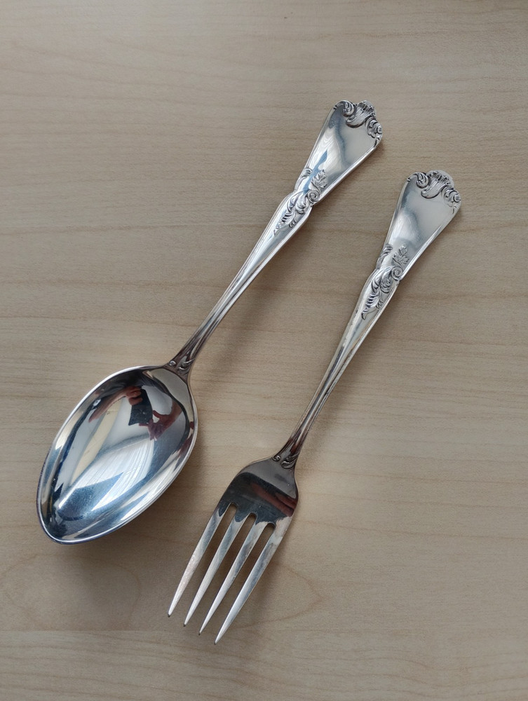 Victorian - Sterling Silver - Spoon and Fork Set - Sheffield 1899