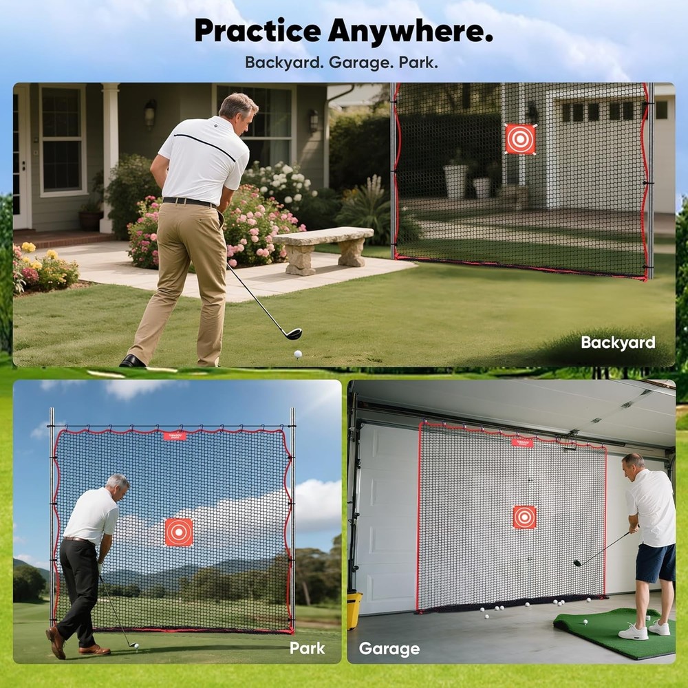 Golf Practice Net Heavy Duty Hitting Net Backyard Training Multi-Sport 10x10FT