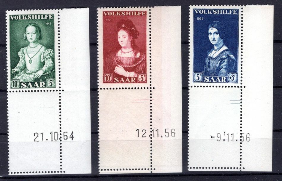 Saar 376/78 Bru With Print Date MNH Mint (K4048