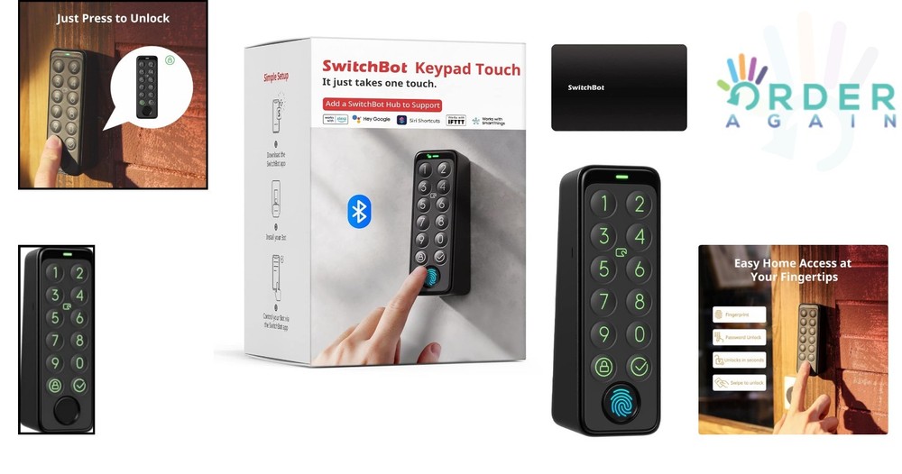 Smart Touch Keypad Home Lock Waterproof Fingerprint Keyless Entry Security