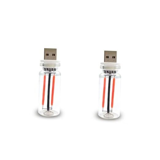 2PCS Car USB Lights, Touch Dimmable LED Car Interior Ambient Lights, Plug Red