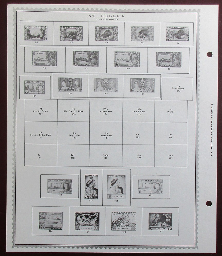 St. Helena: Clean Set of Unused Minkus Supreme Global Pages to 1968