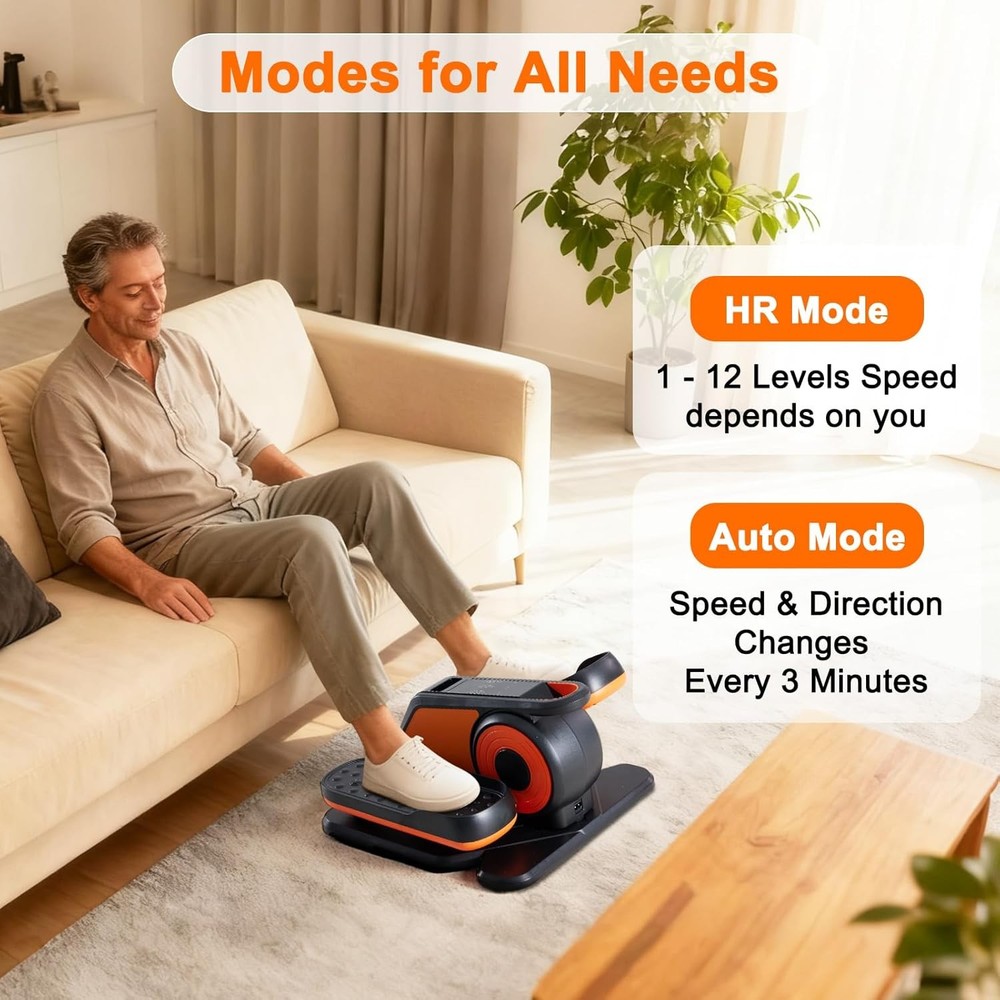 Under-Desk Elliptical Machine–Compact & Quiet Mini Pedal Exerciser W/ Adjustable