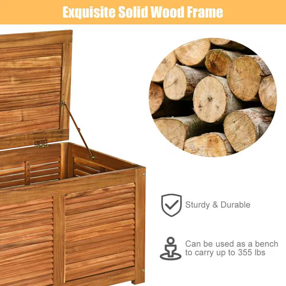 47-Gal. Deck Storage Bench Box Organization in Nature