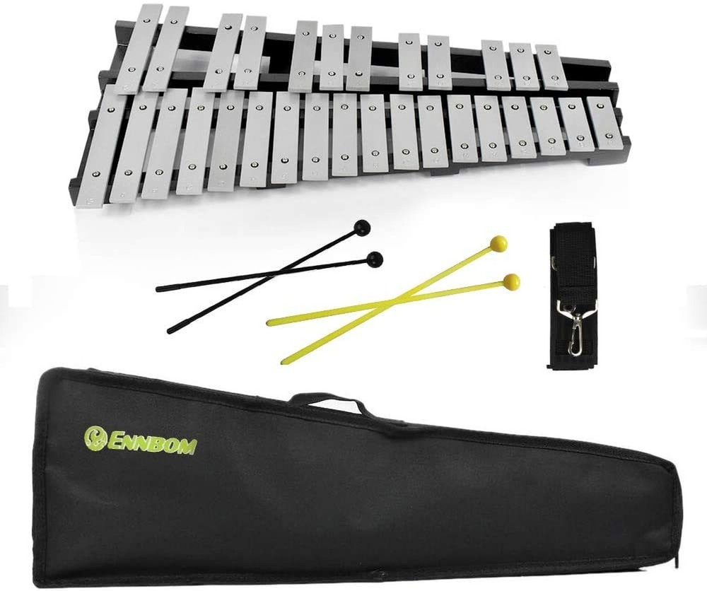 30 Notes Foldable Glockenspiel Xylophone Vibraphone Percussion Instrument (Bl...