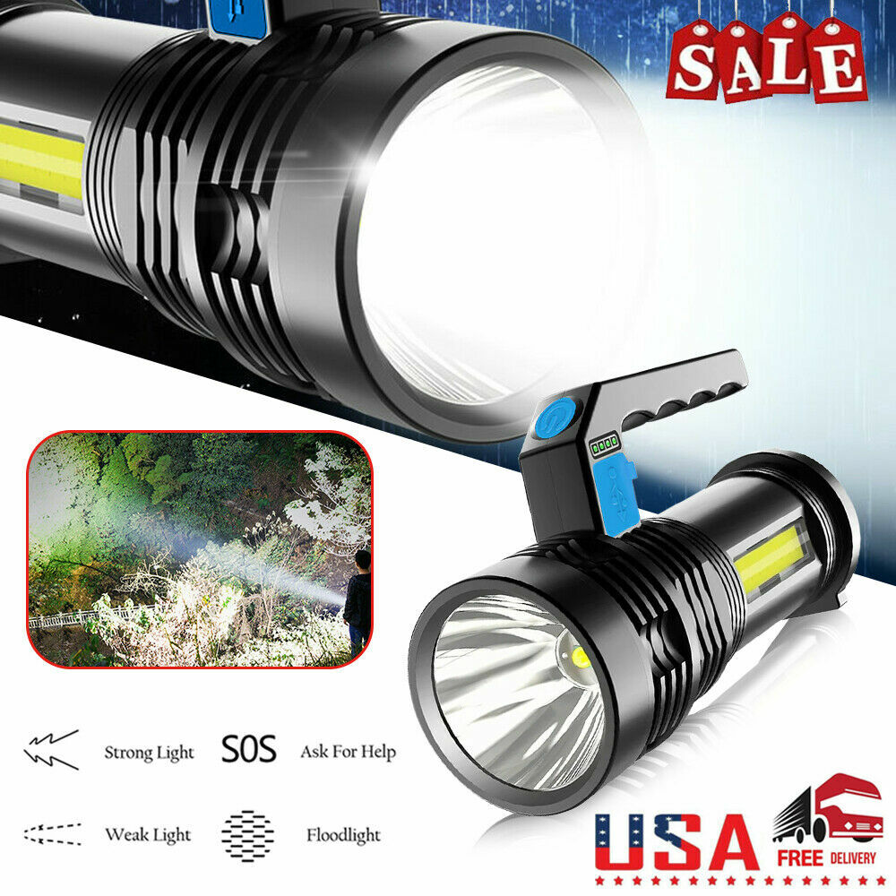 The most powerful 9900000LM LED rechargeable flashlight Tactical flashlight