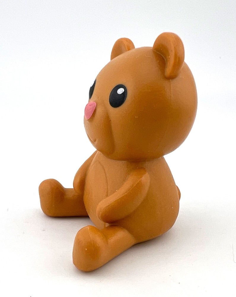 Teddy Bear Miniature Solid Figure PVC 1.75” Brown Unbranded Figure