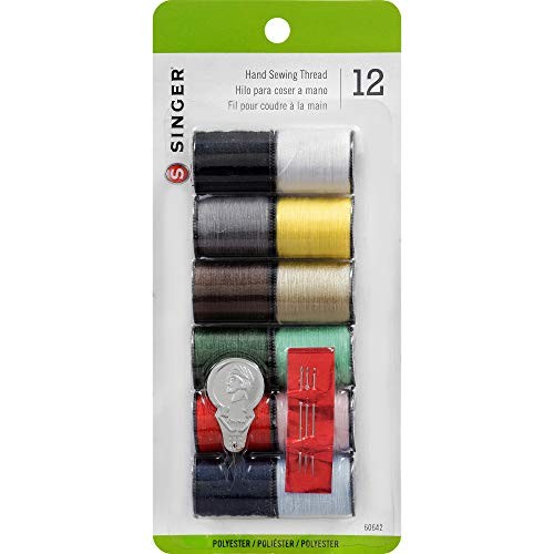 60642 100% Spun Polyester Thread Assorted Colors 12 Count () 1-Pack