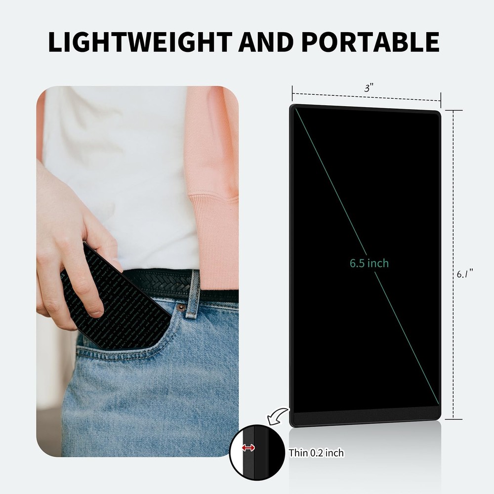 6.5in LCD Writing Tablet Digital Notepad Reusable Portable Office Study