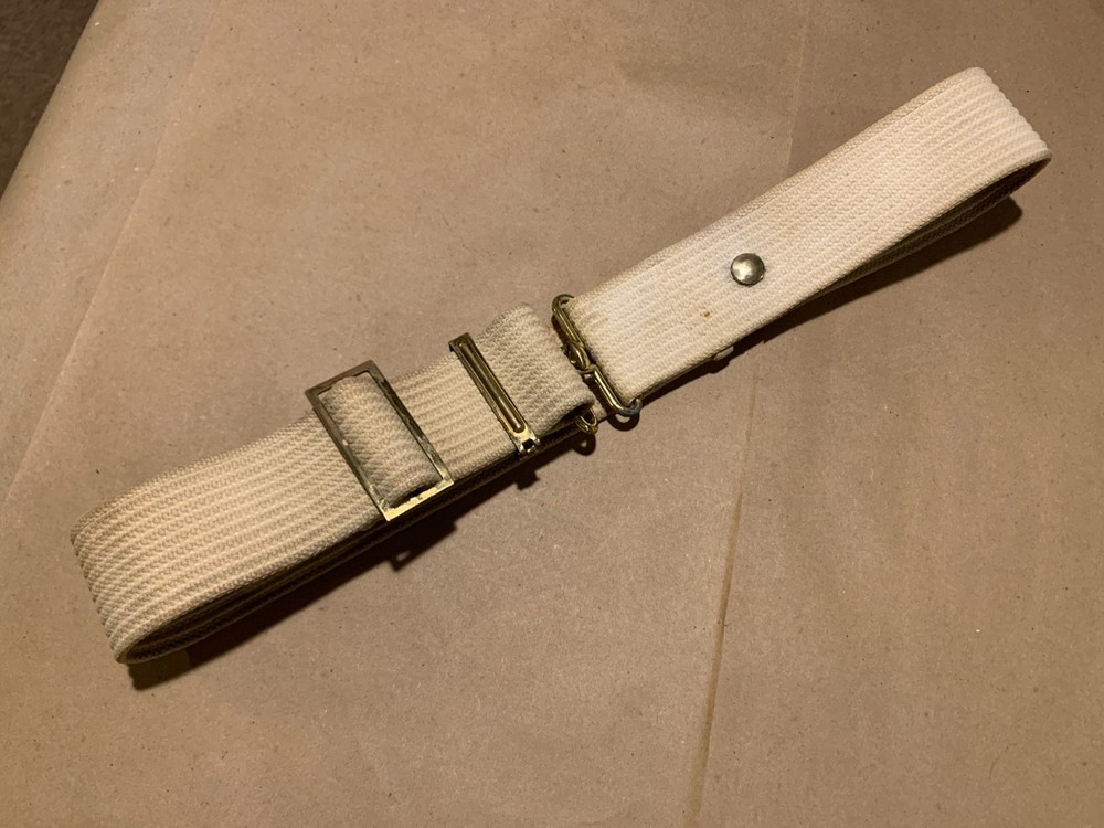 WW2 Era White Webbing Military Police Duty Belt