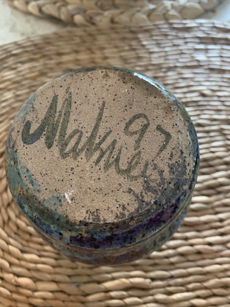 1997 Signed Pottery Vase Vintage
