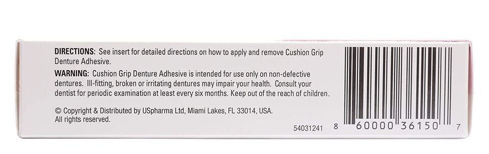 Cushion Grip Soft Pliable Thermoplastic For Refitting Dentures 1 Oz (2-Pack) NEW