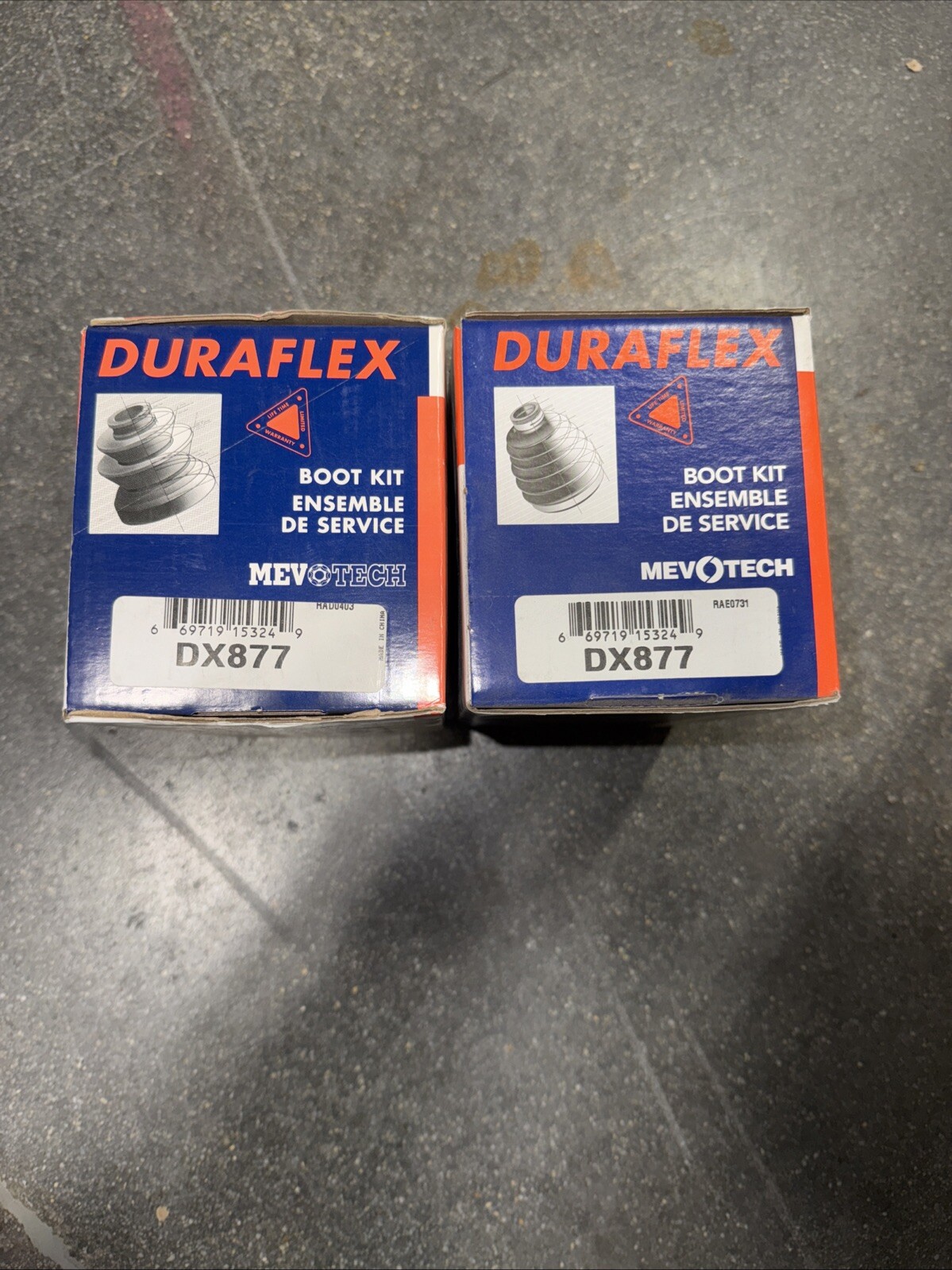 Two New Mevotech Duraflex CV Joint Boot Kit  DX877 2PC.See Description