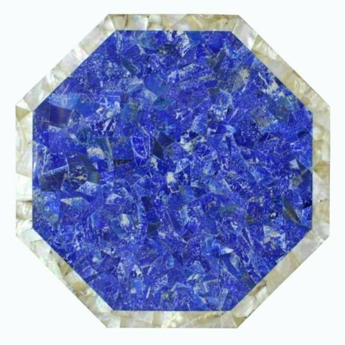 15" Marble Coffee Table Top Lapis Lazuli Stone Random Work Handmade Home Decor
