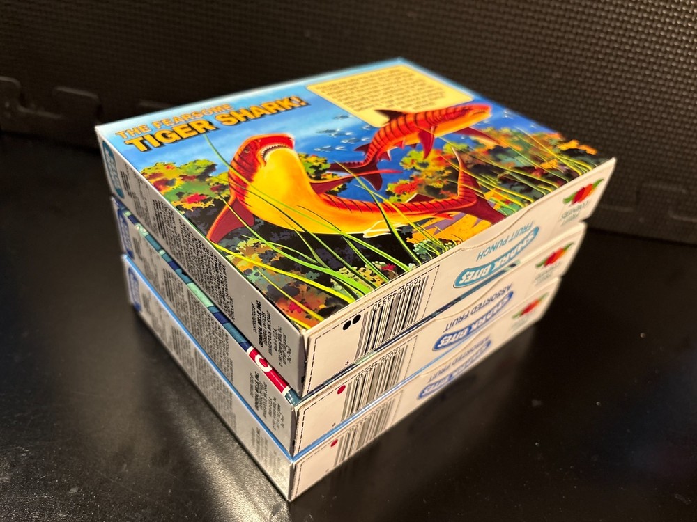 Shark Bites fruit snacks - 3 empty custom design display boxes