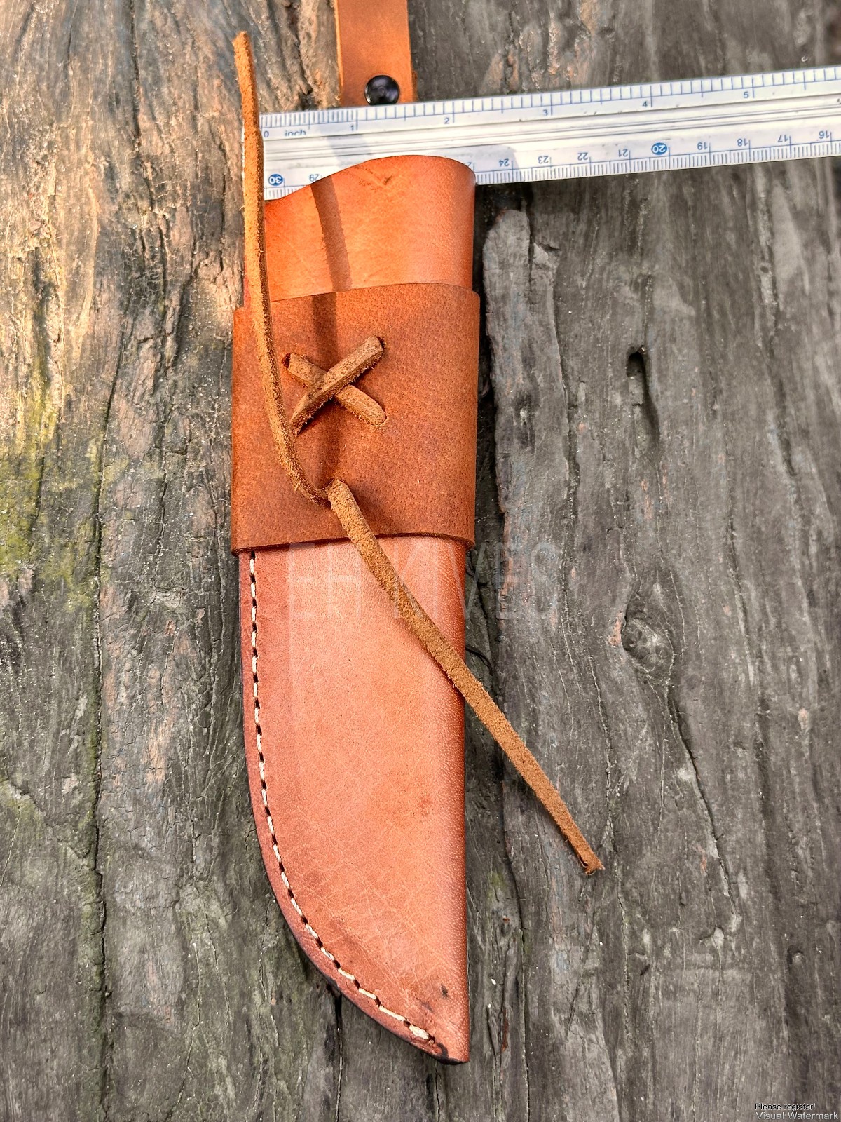 Handmade Genuine Cow Leather Sheath for 8-Inch Fixed Blade Hunting Knife