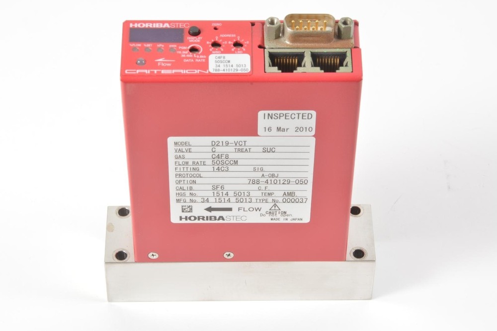 Horiba STEC Criterion D219-VCT C4F8 50sccm Mass Flow Controller