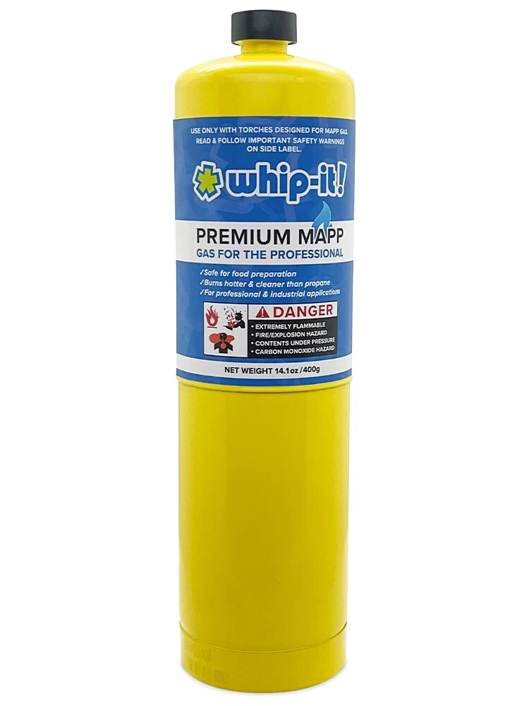 Whip It Brand 6 pk MAPP MAP PRO Gas Fuel Cylinder ,Hotter than Propane