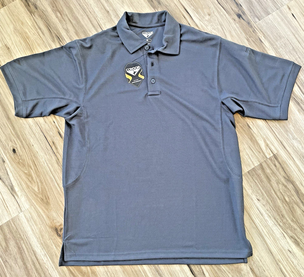 Condor Performance Tactical Polo Short Sleeve 101060-018 Graphite Medium NEW