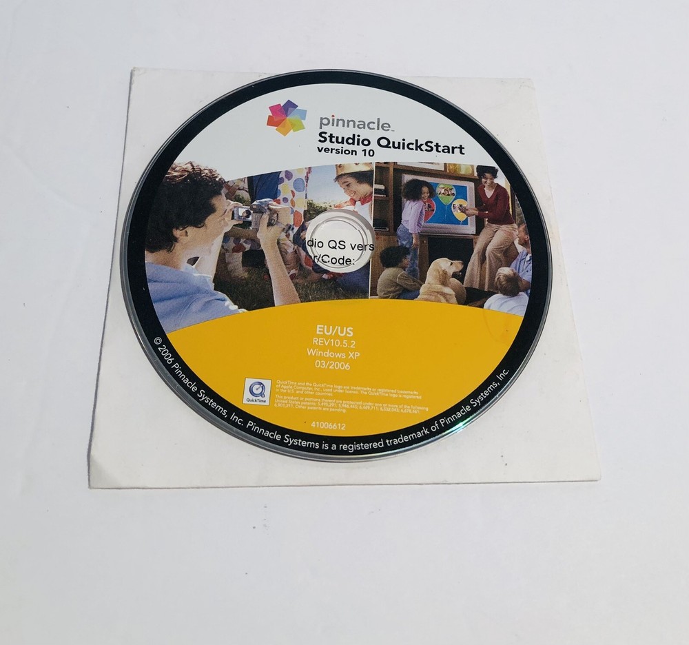 Pinnacle Studio Quickstart Version 10.5.2 CD w /Serial Number 