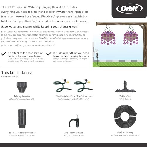 56311 Hanging Basket Drip Irrigation Drip Watering Kit 1-PACK Without Timer