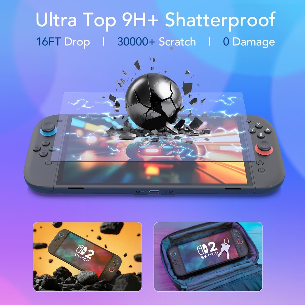 4 Pack Tempered Glass Screen Protector for 4 *Switch 2, Transparent