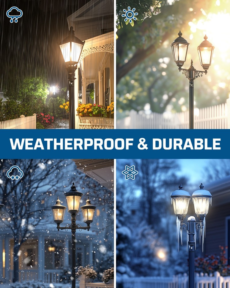 EDISHINE Dusk to Dawn Sensor for Post Light, Automatic On/Off, Waterproof