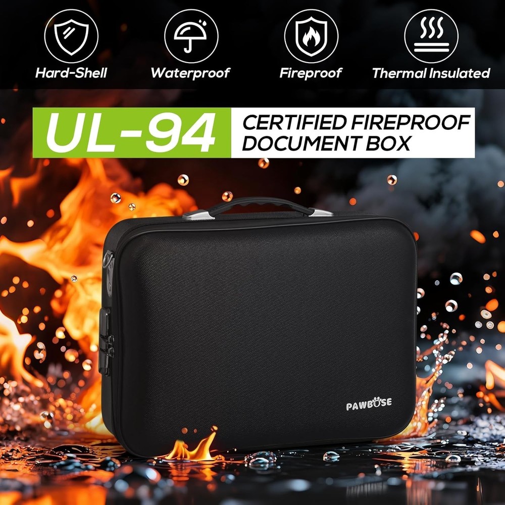 Fireproof Document Home Safe with Combination Lock, XL Hard Fireproof box