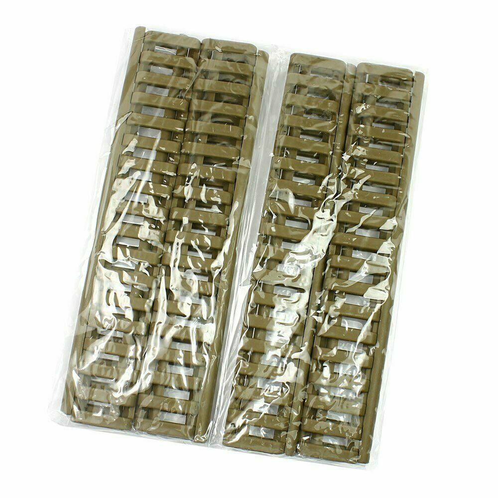 8 Pieces Heat Resistant Weaver Picatinny Ladder Rail Cover - Tan