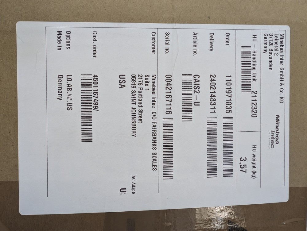 Minebea Intec Sartorius CAIS2-U Combics 2 Digital Weight Indicator IP69K Scale