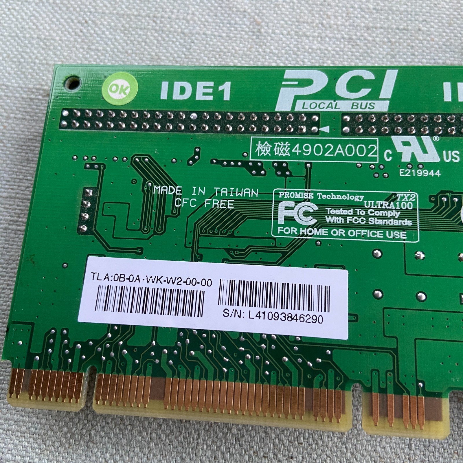 Promise Technologies Ultra 100 TX2 ATA/ATAPI Dual IDE Controller PCI Card Vintag