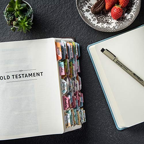 Laminated Bible Tabs (Large Print, Easy to Apply), Study Journaling Diverse