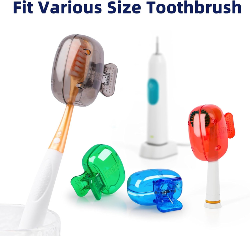 4 Pack Toothbrush Head Covers Toothbrush Protector Cap Brush Pod Case Protectiv