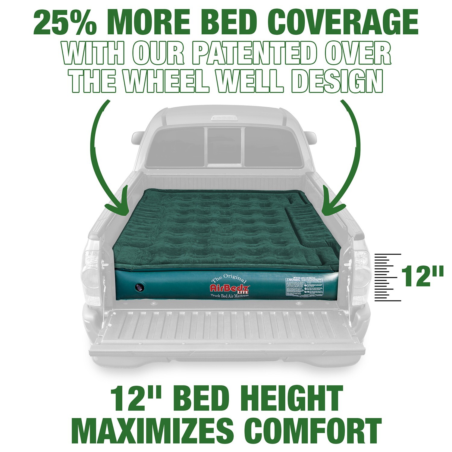 AirBedz Lite Overlanding Full Size Truck Bed Camping Air Mattress fits 6'-6.5'