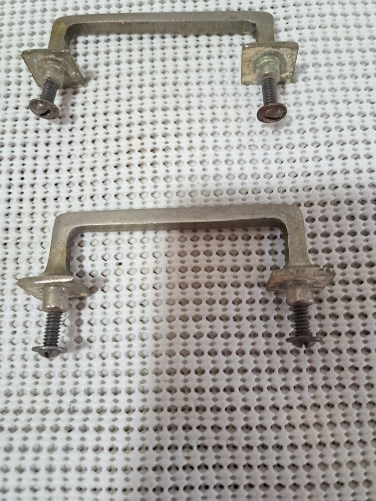 Salvaged Cabinet Drawer Pulls Handles (Brass Brushed Nickle or Aluminum) Pull