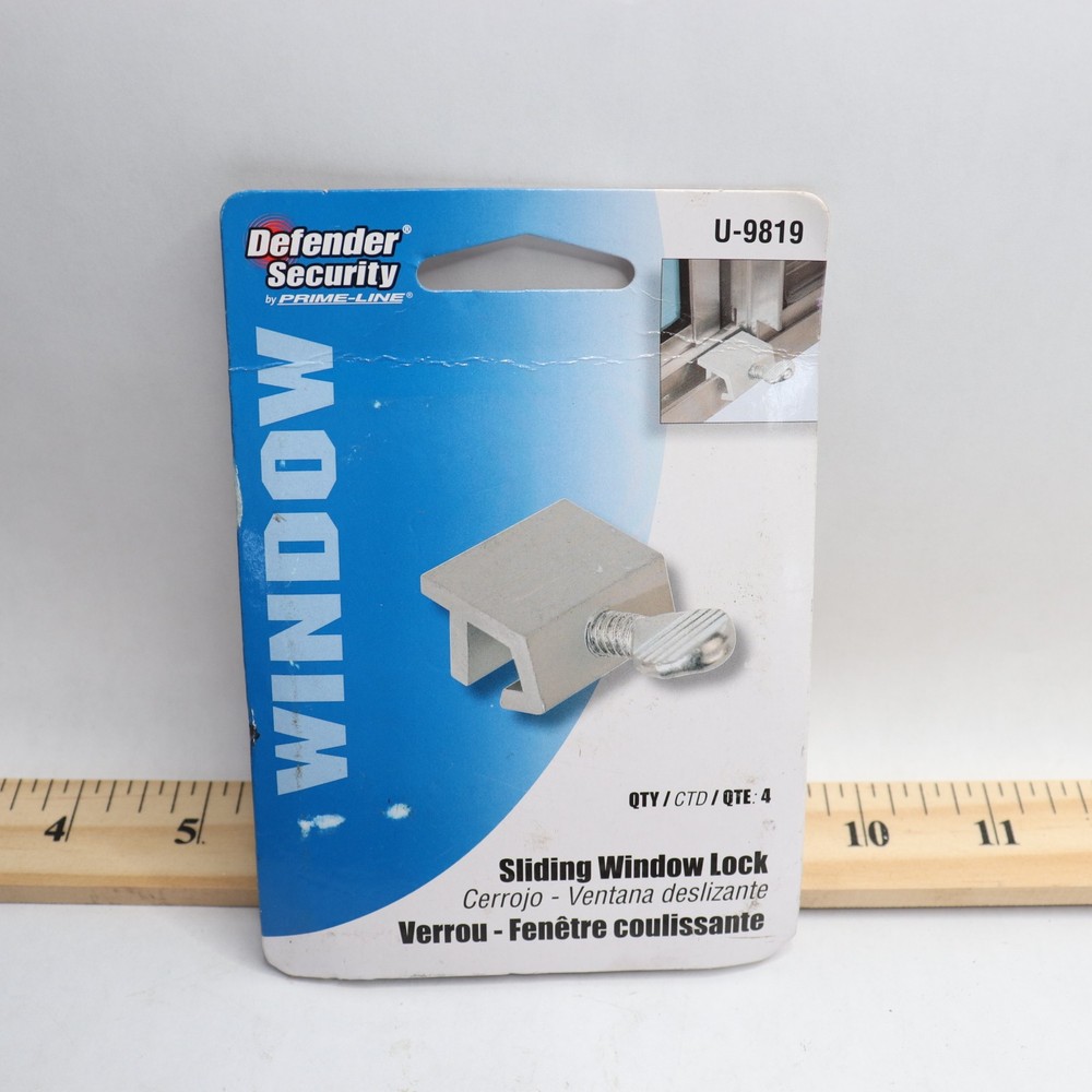 (4-Pk) Defender Security Sliding Window Security Lock Aluminum U-9819