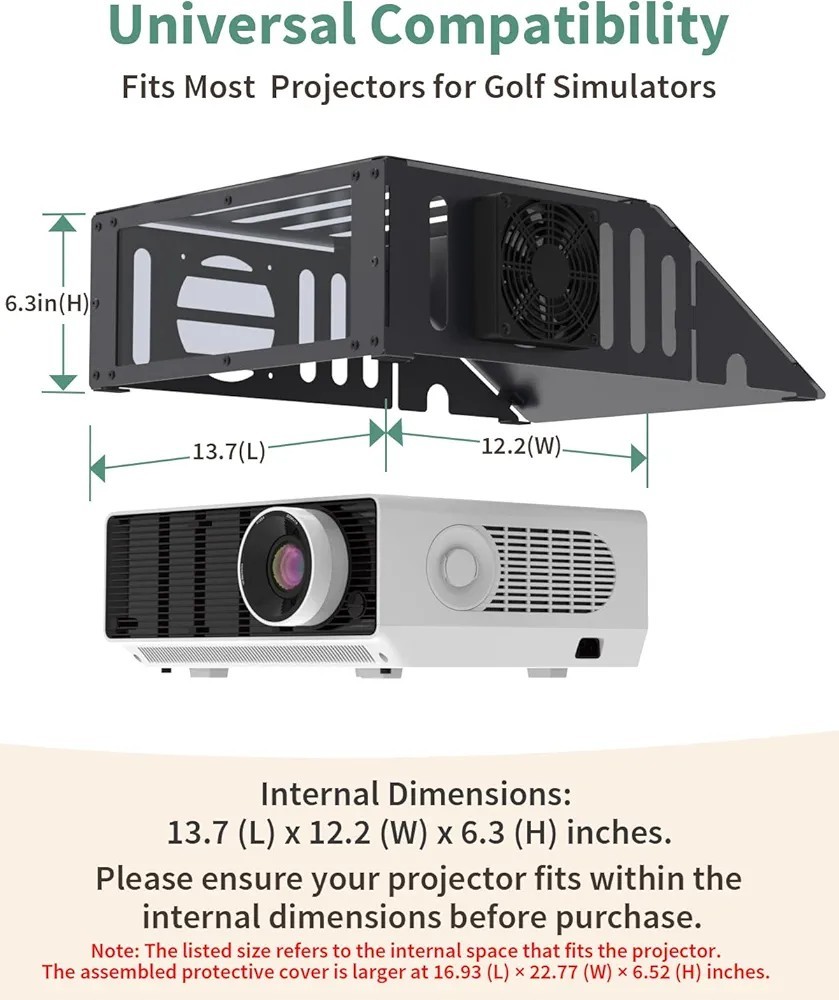 Golf Simulator Projector Cover Floor Mounted Protective Enclosure