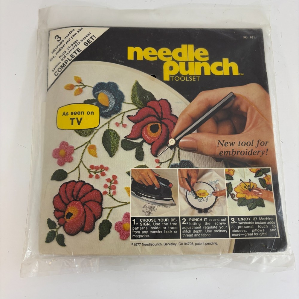 Needle Punch Toolset No. 101 1977 New + Patterns & Instructions