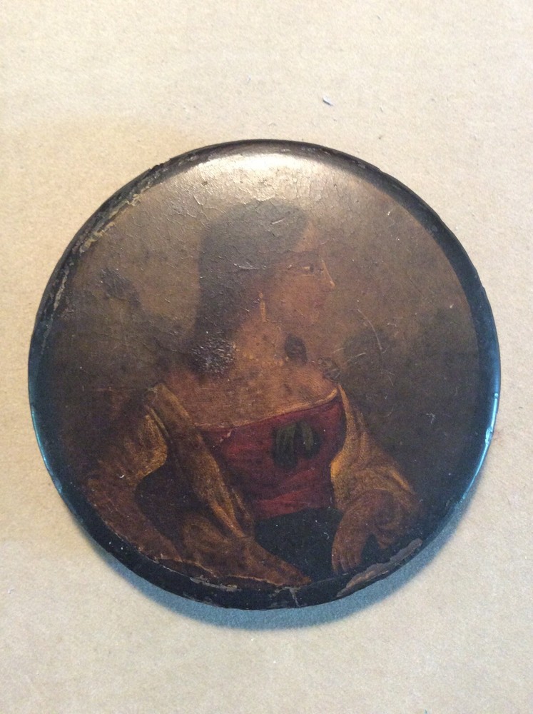 Early Victorian Hand Painted Paper Mache Box