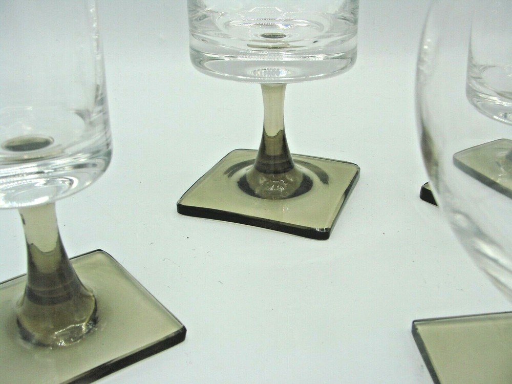 Linear Smoke Stemware by ROSENTHAL Wine Champagne Water Brandy Square Base