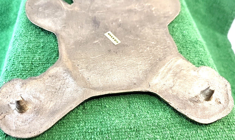 Brass Teddy Bear Trivet W/Loop For Wall Hanging 7” -Missing 2 Rubber Foot Covers