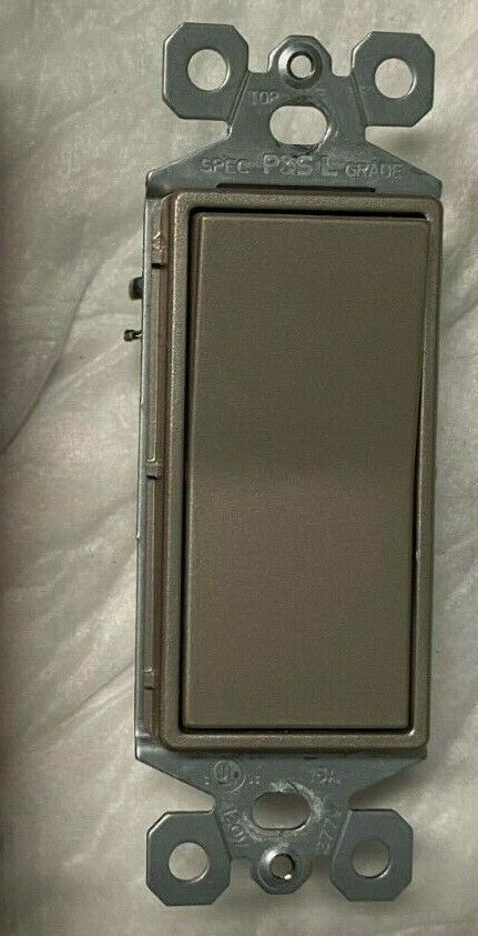 PASS & SEYMOUR 15 Amp Single Pole Lights Control Paddle Switch, Nickel