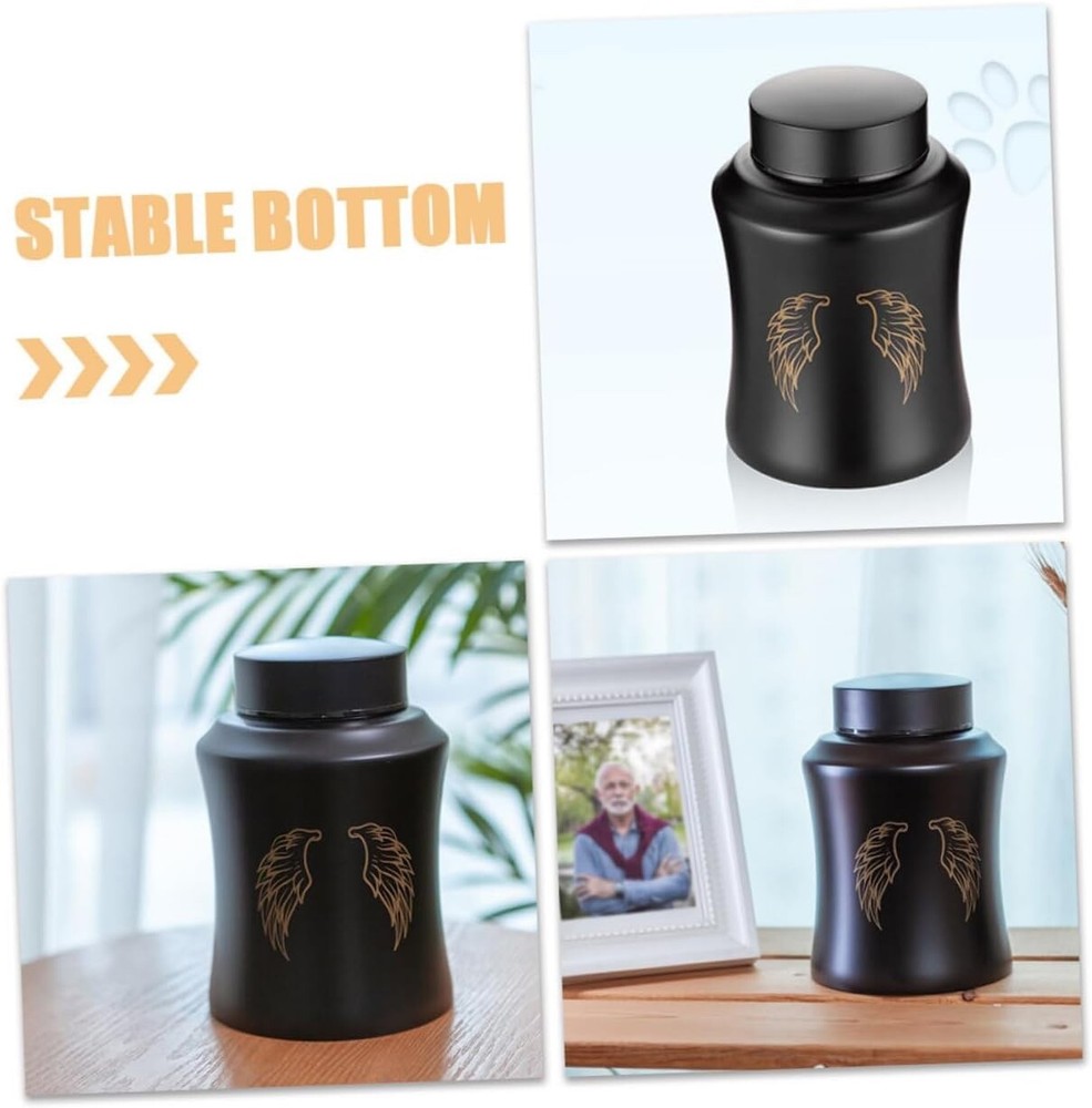 * NEWDREAM * PET URN -- MATTE BLACK -- METAL