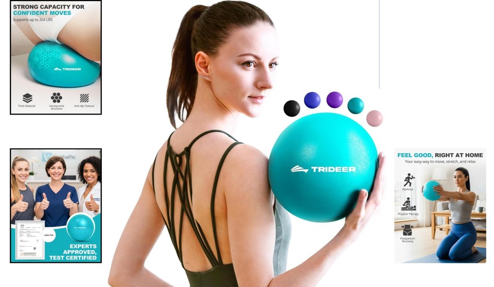 High-Quality 9-Inch Exercise Ball with Quick Pump - Perfect for Core Training