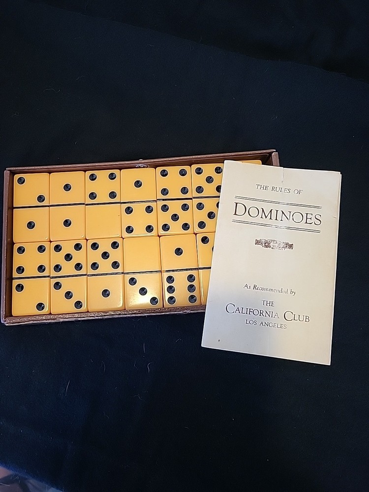 Vintage Bakelite 28pc Butterscotch Dominoes