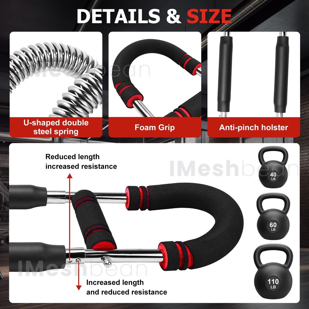 Twister Arm Trainer Workout Equipment Adjustable Chest Expander Exerciser Red